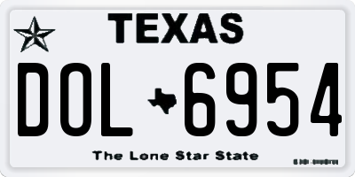 TX license plate DOL6954