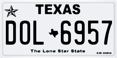 TX license plate DOL6957