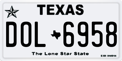 TX license plate DOL6958
