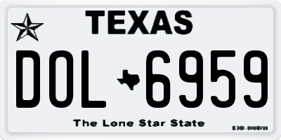 TX license plate DOL6959