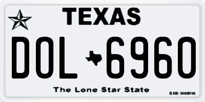 TX license plate DOL6960