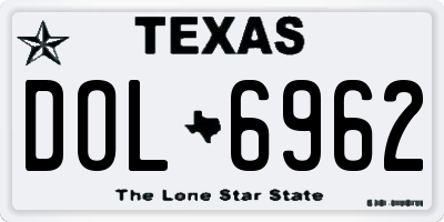 TX license plate DOL6962