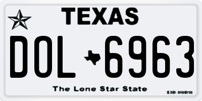 TX license plate DOL6963