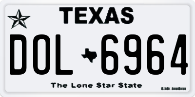 TX license plate DOL6964