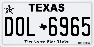 TX license plate DOL6965