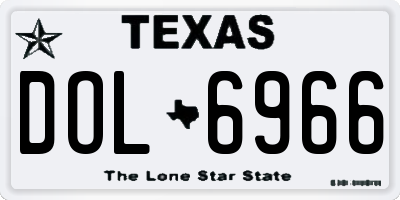 TX license plate DOL6966