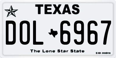 TX license plate DOL6967