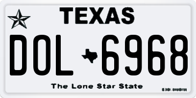 TX license plate DOL6968