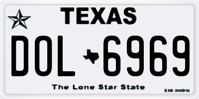 TX license plate DOL6969