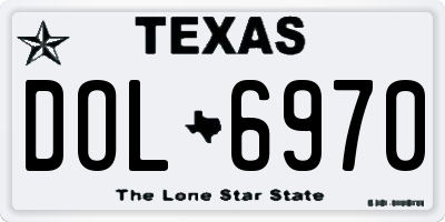 TX license plate DOL6970