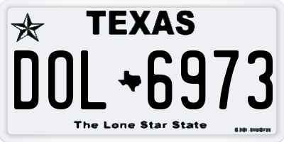 TX license plate DOL6973