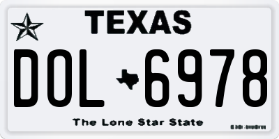TX license plate DOL6978