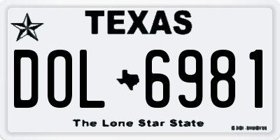 TX license plate DOL6981