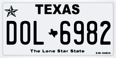 TX license plate DOL6982