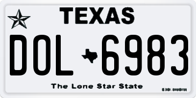 TX license plate DOL6983
