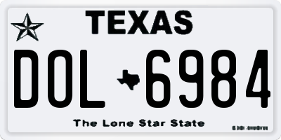 TX license plate DOL6984