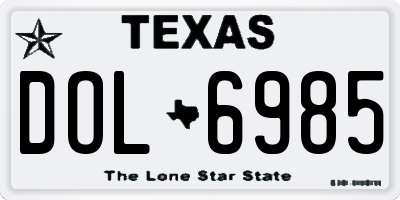 TX license plate DOL6985