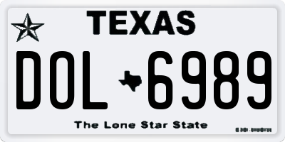 TX license plate DOL6989