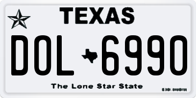 TX license plate DOL6990