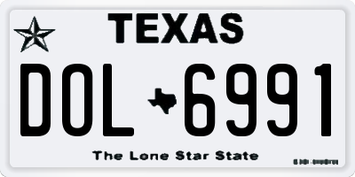 TX license plate DOL6991