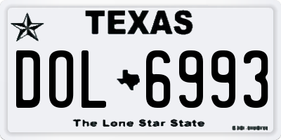 TX license plate DOL6993