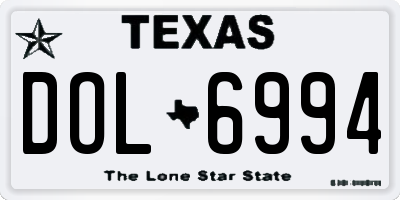 TX license plate DOL6994