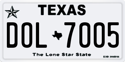 TX license plate DOL7005