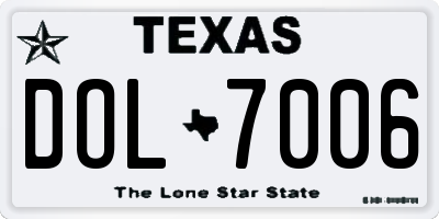 TX license plate DOL7006