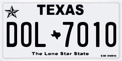 TX license plate DOL7010