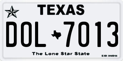 TX license plate DOL7013
