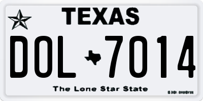 TX license plate DOL7014