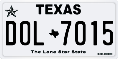 TX license plate DOL7015