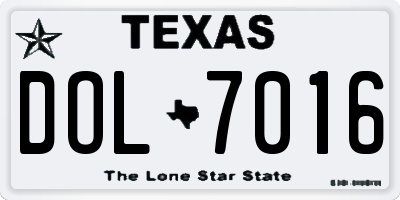 TX license plate DOL7016