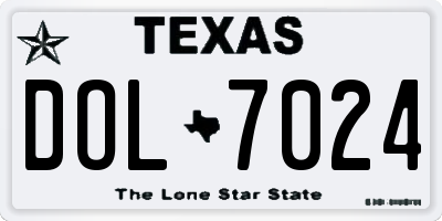TX license plate DOL7024