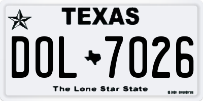 TX license plate DOL7026