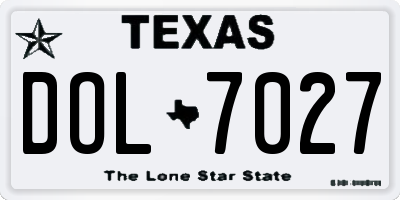 TX license plate DOL7027