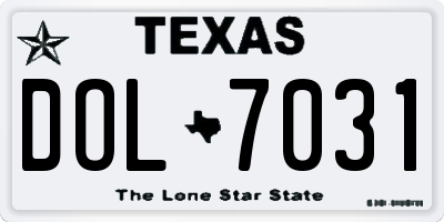 TX license plate DOL7031