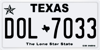 TX license plate DOL7033