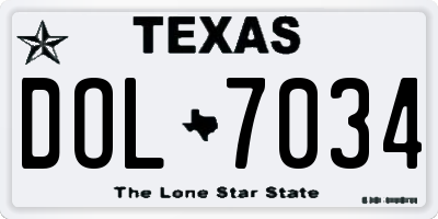 TX license plate DOL7034