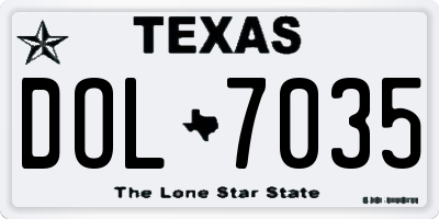TX license plate DOL7035