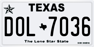 TX license plate DOL7036