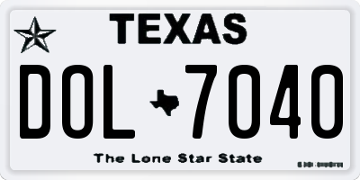 TX license plate DOL7040
