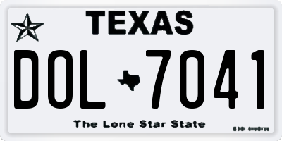 TX license plate DOL7041