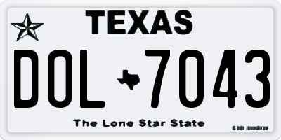TX license plate DOL7043