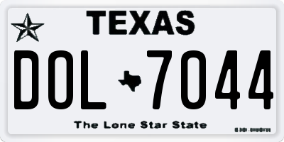 TX license plate DOL7044