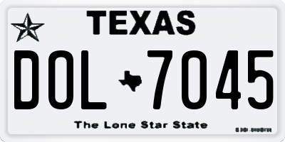 TX license plate DOL7045