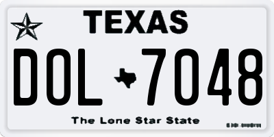 TX license plate DOL7048