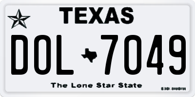 TX license plate DOL7049