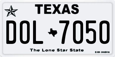 TX license plate DOL7050