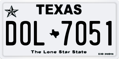 TX license plate DOL7051